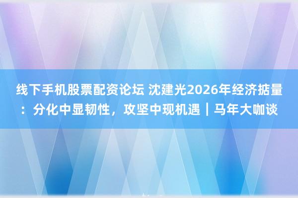 线下手机股票配资论坛 沈建光2026年经济掂量：分化中显韧性，攻坚中现机遇︱马年大咖谈