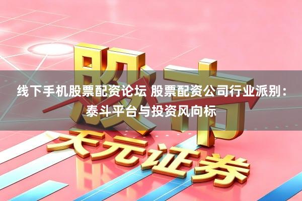 线下手机股票配资论坛 股票配资公司行业派别：泰斗平台与投资风向标
