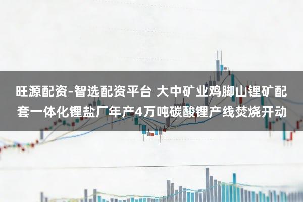 旺源配资-智选配资平台 大中矿业鸡脚山锂矿配套一体化锂盐厂年产4万吨碳酸锂产线焚烧开动